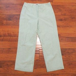 Striped Green Capri Pants - Women's Seersucker Style Sz 6